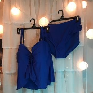 NEW, ROYAL BLUE TANKINI SWIM SET, SIZE 3X (24W-26W).